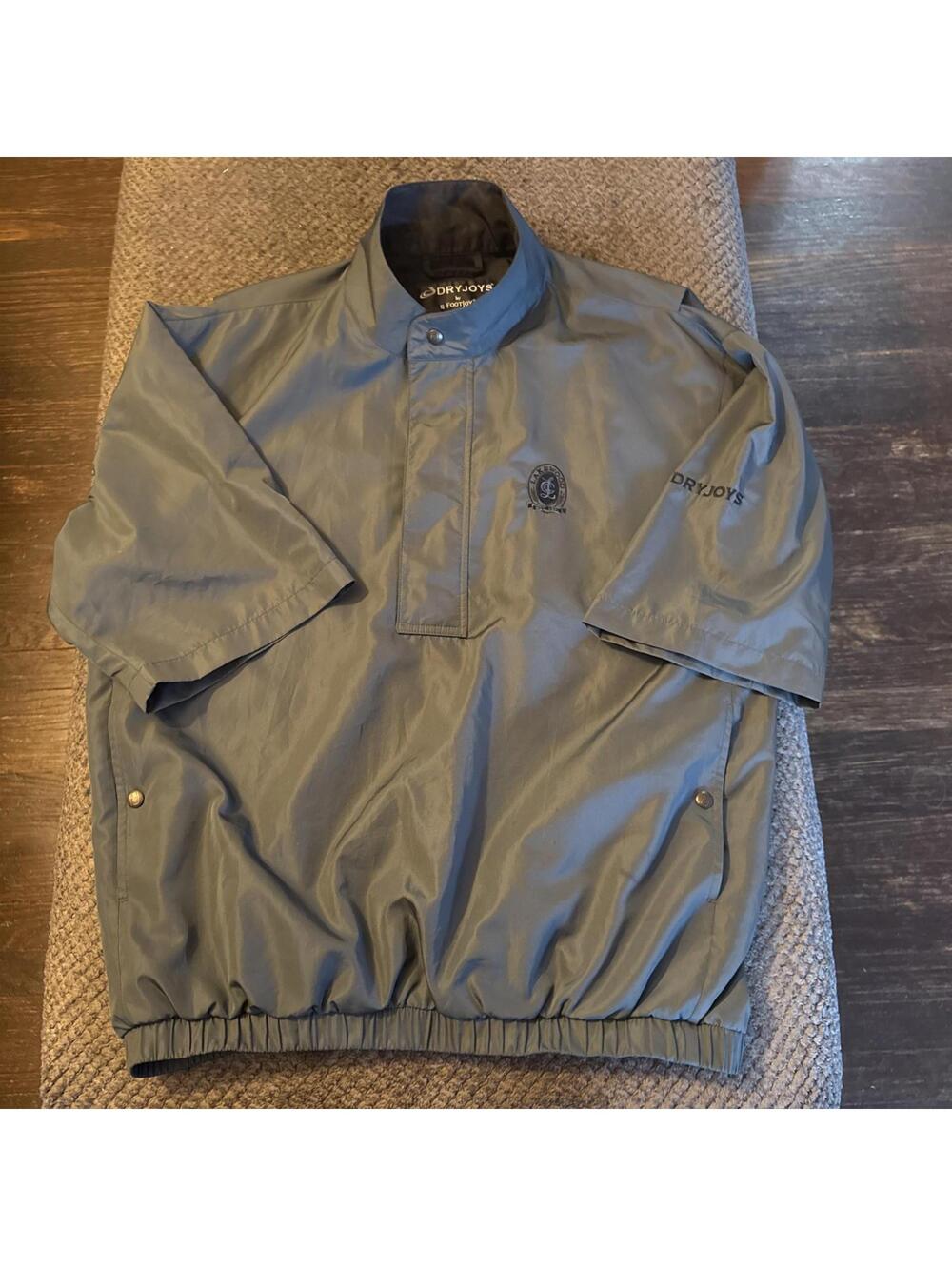 FootJoy Dryjoys Men's M Golf 1/2 Zip Pullover Gray Short Sleeve Embroidered